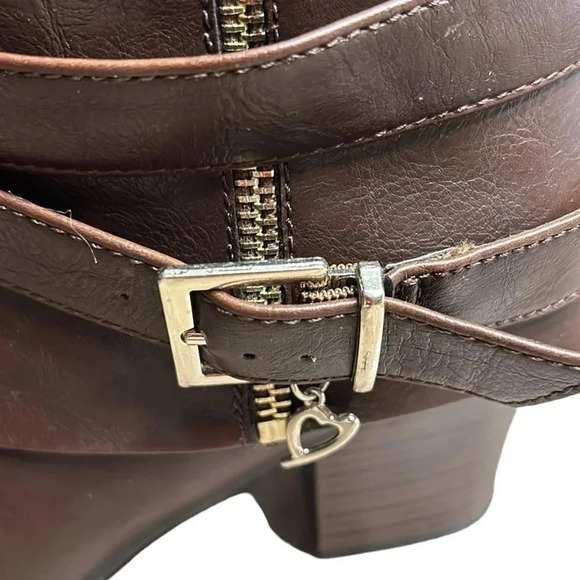 Thalia Sodi ankle booties woman 9M .Brown square heel ,round toe, EC - Picture 2 of 16